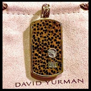 David Yurman Leopard Tag Pendant RARE